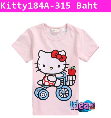 เสื้อยืด H&M Kitty และจักรยานแอปเปิ้ล สีชมพู