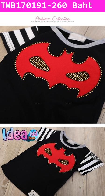 เสื้อยืด BatMan ค้างคาว สีดำแดง(ไต้หวัน)