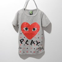 เสื้อยืด-Play-Comme-We-rain-from-sky-สีเทา