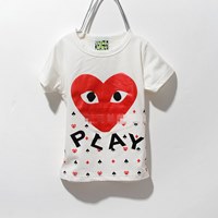 เสื้อยืด-Play-Comme-We-rain-from-sky-สีขาว