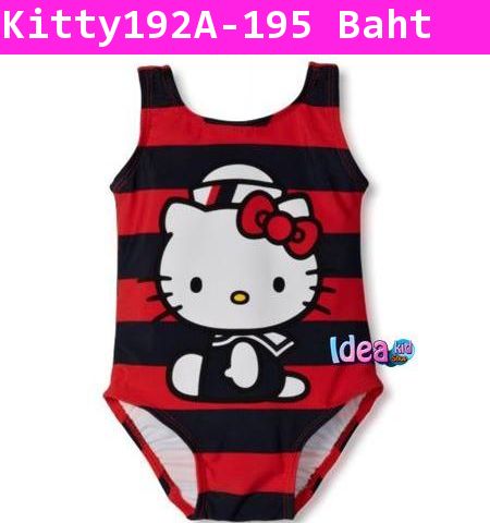 ชุดว่ายน้ำ Hello Kitty Navi สีแดงกรมท่า