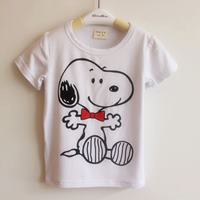 เสื้อยืดแขนสั้น-Snoopy-Happy-สีขาว