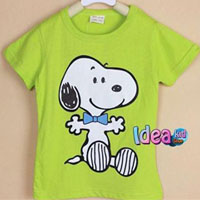 เสื้อยืดแขนสั้น-Snoopy-Happy-สีเขียว