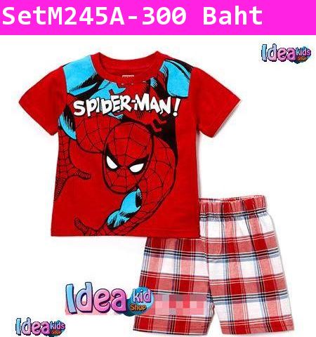 ชุดเสื้อกางเกง Spider Man สีแดง