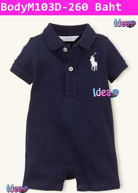 ชุดบอดี้สูท Polo หนูน้อยสีกรมดำ