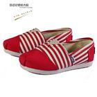 รองเท้าคัทชูเด็กสไตล์-Toms-ลายขวาง-สีแดง