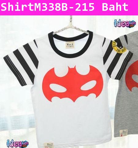 เสื้อแขนสั้นหน้ากาก BATMAN สีขาว