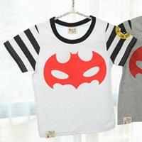 เสื้อแขนสั้นหน้ากาก-BATMAN-สีขาว