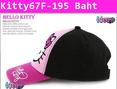 หมวกแก๊ป Kitty สีชมพูดำ