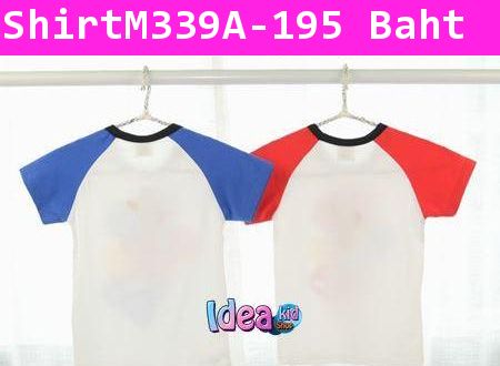 เสื้อแขนสั้น SuperMan 3 สี แขนน้ำเงิน