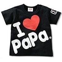 เสื้อยืดแขนสั้น-I-LOVE-PAPA-สีดำ