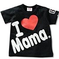 เสื้อยืดแขนสั้น-I-LOVE-MAMA-สีดำ