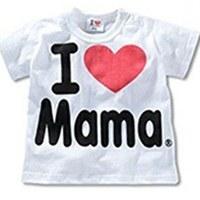 เสื้อยืดแขนสั้น-I-LOVE-MAMA-สีขาว