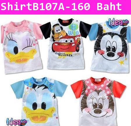 เสื้อยืดแขนสั้น Mickey Cute สีฟ้า