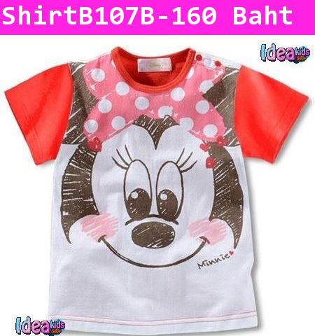 เสื้อยืดแขนสั้น Minnie Cute สีแดง