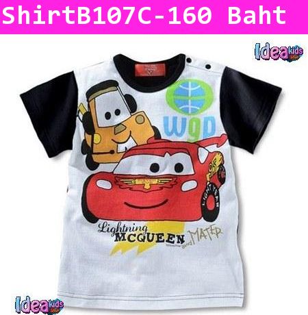 เสื้อยืดแขนสั้น Cars Cute สีดำ