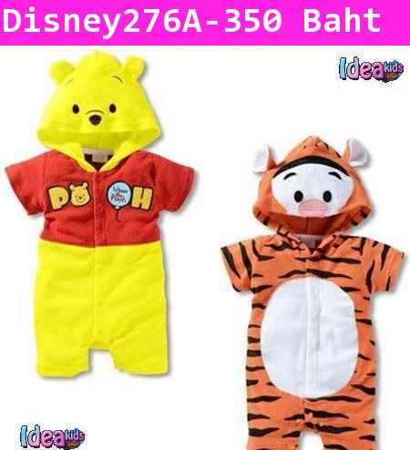 บอดี้สูทมีฮูดลายเสือ Tigger สีส้ม