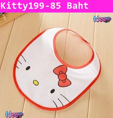 ผ้ากันเปื้อน Hello Kitty สีขาวแดง