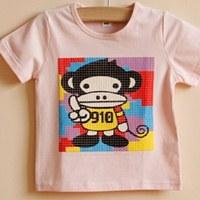 เสื้อยืดแขนสั้น-monkey910-สีชมพู