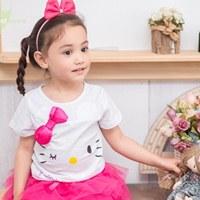 เสื้อยืดคุณหนู-Hello-Kitty-Ribbon-สีขาว-(ไต้หวัน)