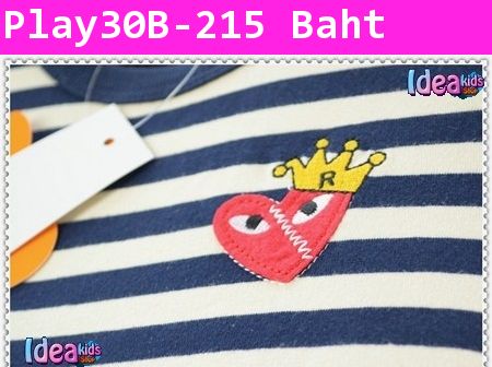 เสื้อยืดแขนสั้น play king สีน้ำเงิน