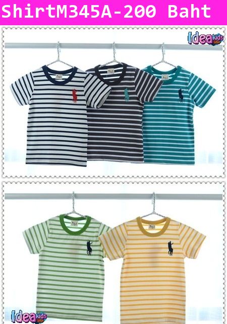 เสื้อยืดแขนสั้น Polo สุดเท่ห์ สีน้ำเงิน