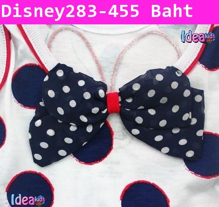 ชุดเสื้อกางเกง Minnie ลายจุด สีกรมท่า