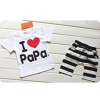 ชุดเสื้อกางเกง-I-love-PaPa-ฮิปขาวดำ