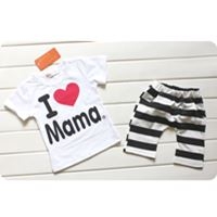 ชุดเสื้อกางเกง-I-love-Mama-ฮิปขาวดำ