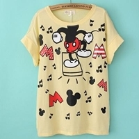 เสื้อตัวยาว-Mickey-Dance-สีเหลือง-(ผู้ใหญ่)