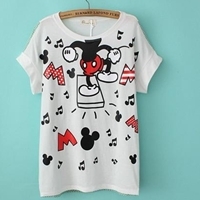 เสื้อตัวยาว-Mickey-Dance-สีขาว-(ผู้ใหญ่)