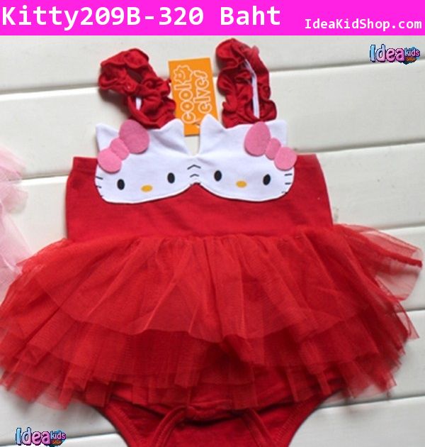 บอดี้สูทคุณหนู Kitty Ballet สีแดง