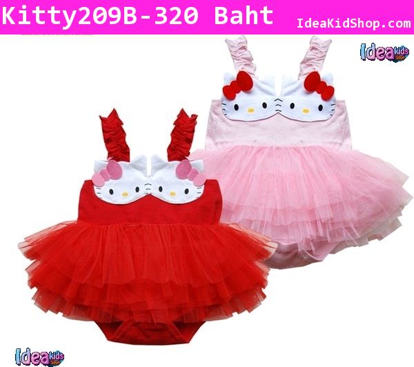 บอดี้สูทคุณหนู Kitty Ballet สีแดง