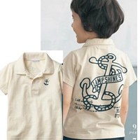 เสื้อโปโลลายสมอเรือ-Navy-สีขาว