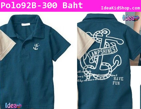 เสื้อโปโลลายสมอเรือ Navy สีกรม