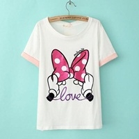 เสื้อยืด--Minnie-Love-สีขาว(ผู้ใหญ่)