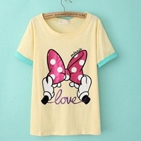 เสื้อยืด--Minnie-Love-สีเหลือง(ผู้ใหญ่)