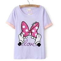 เสื้อยืด--Minnie-Love-สีม่วง(ผู้ใหญ่)