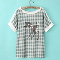 เสื้อลายกวาง-Bambi-สีเขียวขาว(ผู้ใหญ่)