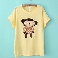 เสื้อยืด-ลายลิงใส่เสื้อหนาว-สีเหลือง(ผู้ใหญ่)