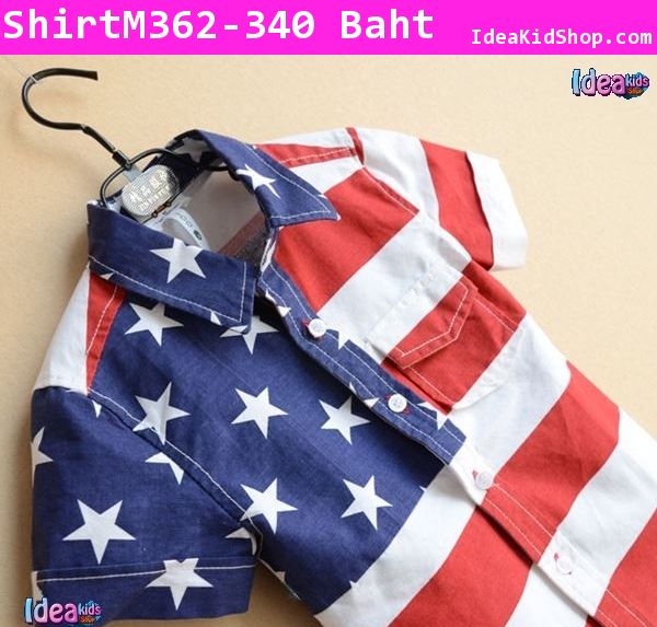 เสื้อเชิ้ตแขนสั้นลาย USA