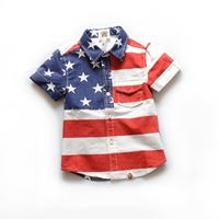 เสื้อเชิ้ตแขนสั้นลาย-USA