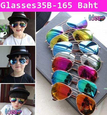 แว่นปรอทคุณหนูสไตล์ RayBan สีน้ำเงิน