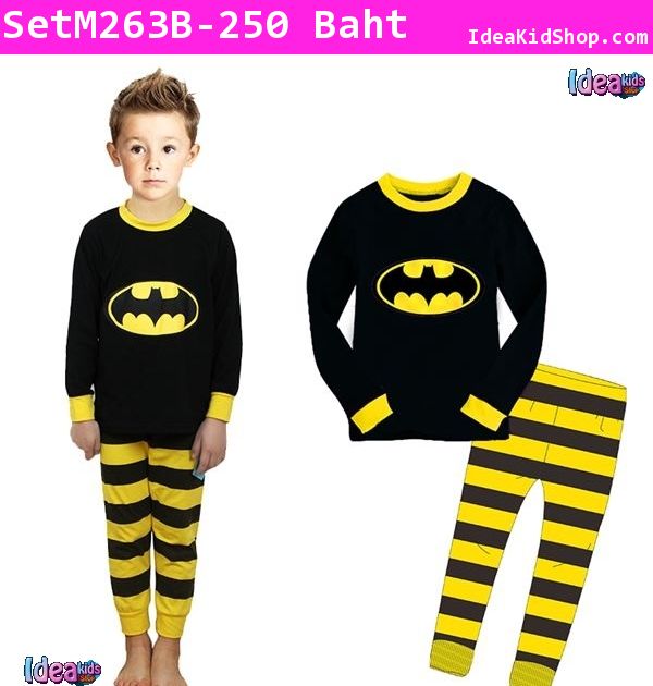 เสื้อและกางเกง หนุ่มน้อยฮีโร่ Batman Black-Yellow