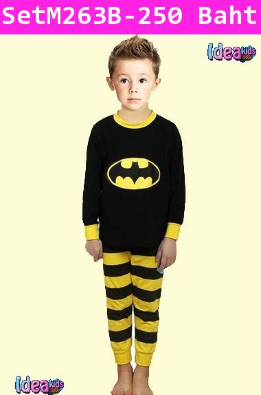 เสื้อและกางเกง หนุ่มน้อยฮีโร่ Batman Black-Yellow