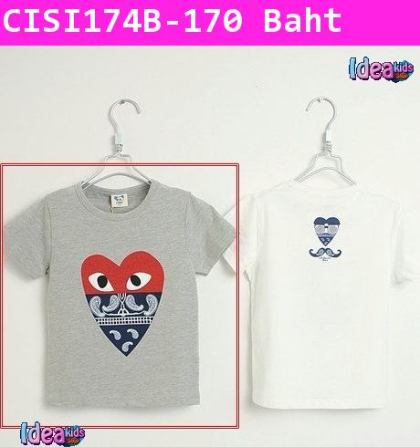 เสื้อยืด PLAY COME GIRL & BOY สีเทา