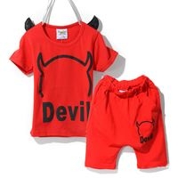 ชุดเสื้อกางเกง-Red-Devil-สีแดง