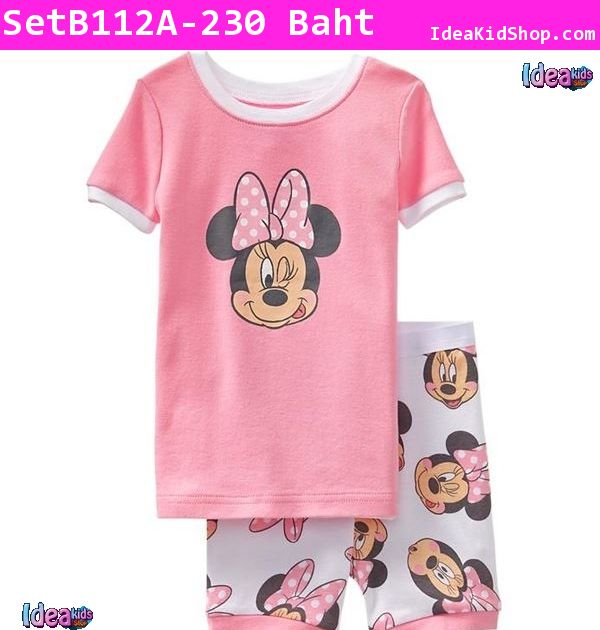 เสื้อและกางเกง Minnie Mouse สีชมพู