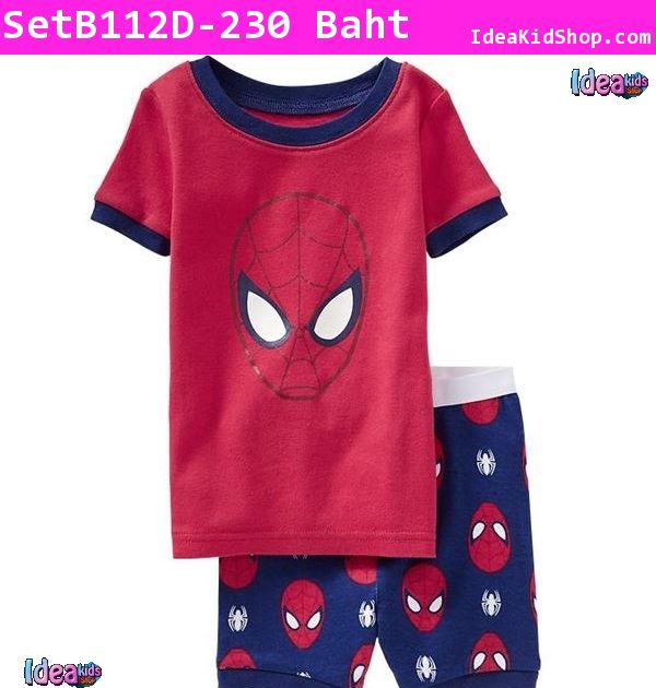 เสื้อและกางเกง Spiderman สีแดง