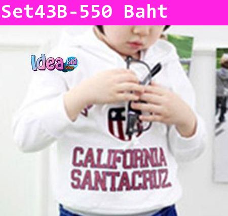 ชุดเสื้อกางเกง California Santacruz สีขาว